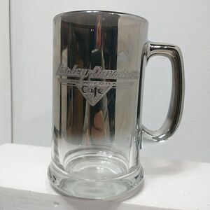 Harley Davidson NEW YORK Café Etched Mirrored Silver Fade Chrome Beer Stein Mug